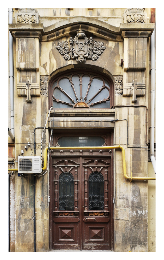 Art-Nouveau Architecture in Baku. The Doors to a residential apartment building in Baku
