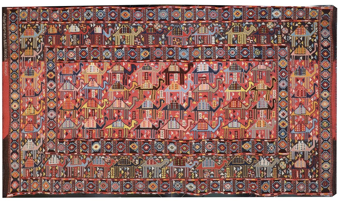 Qarabağ qrupuna aid xovsuz şəddə xalçası. Toxucular: Lalə Manafova, Şükufə Səfərova.