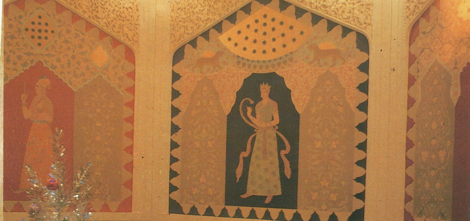 Moskvadakı "Bakı" restoranının interyerində istifadə edilmiş "7 Gözəl" mövzusu. Müəllif/Rəssam: Mirzağa Qafarov. 