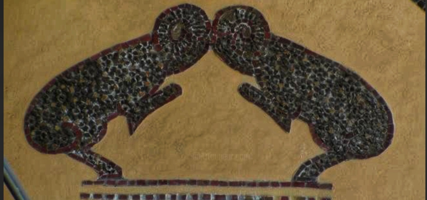 Bakı Dövlət Sirkinin foyesindəki "Azərbaycan Sirki" mozaikasından fraqment. Müəllif/Rəssam: Rəhim Məmmədov